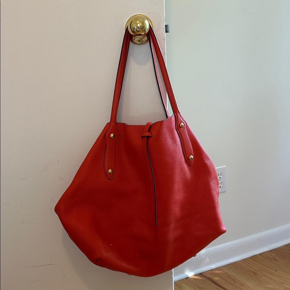 Annabel Ingall Red Leather Tote Bag